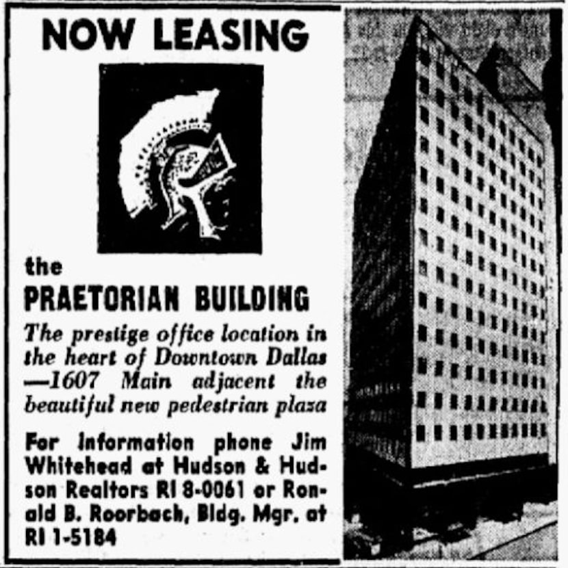 Advertisement for the remodeled Praetorian Building. Published Nov. 15, 1966.