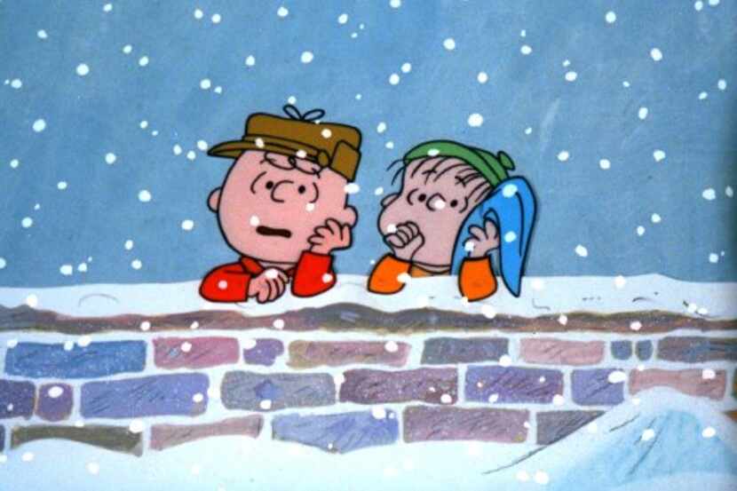 Charlie Brown chats with Linus in the snow in this frame from ABC's "A Charlie Brown...