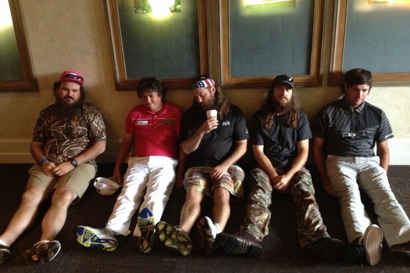 Jason Dufner (second from left) and Bubba Watson (right) are dufnering with cast members of...