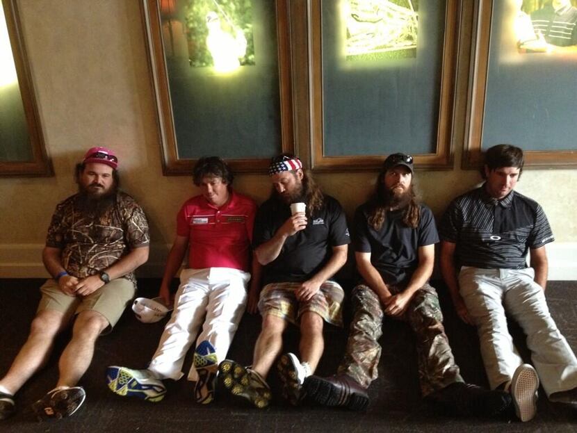 Jason Dufner (second from left) and Bubba Watson (right) are dufnering with cast members of...