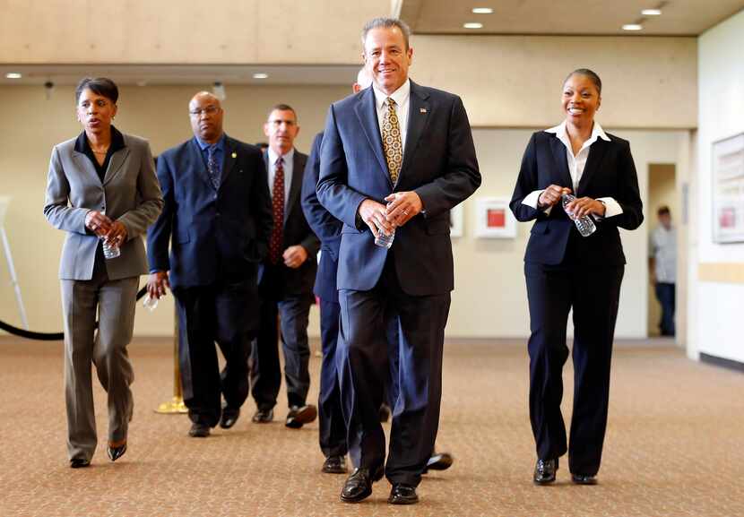 Candidates for the Dallas police chief job arrived for a meet-and-greet with the public and...