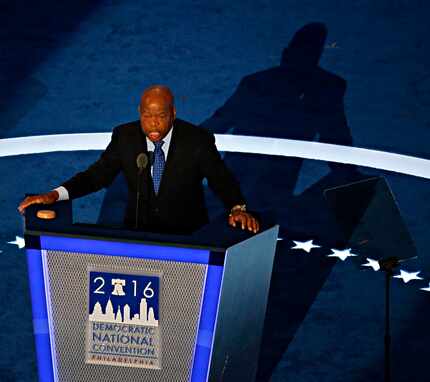 U.S. Rep. John Lewis seconded Hillary Clinton's nomination Tuesday, saying she will 'fight...