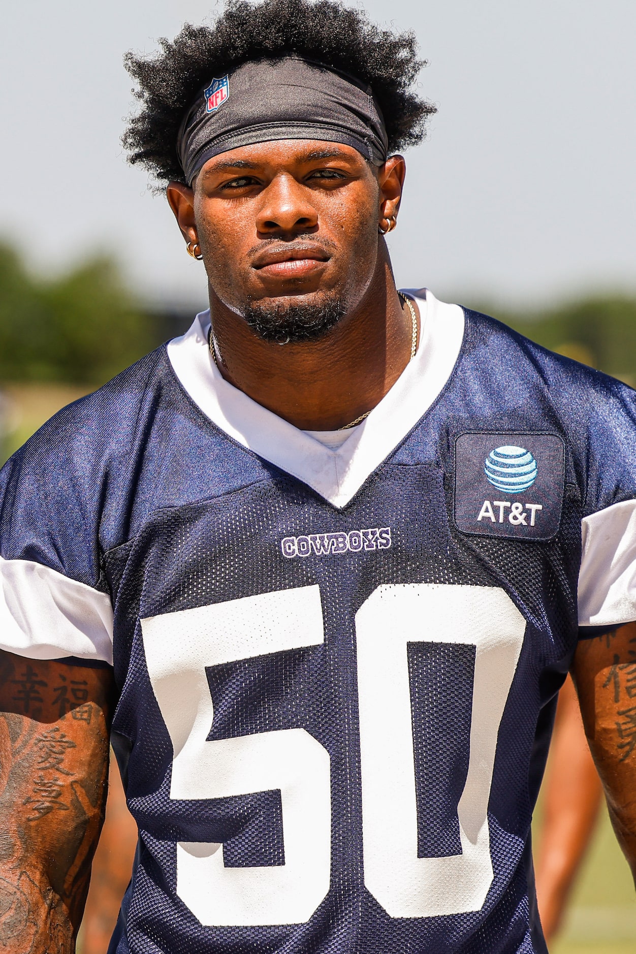 Dallas Cowboys linebacker (50) Devin Harper as he leaves the field after a Cowboys rookie...