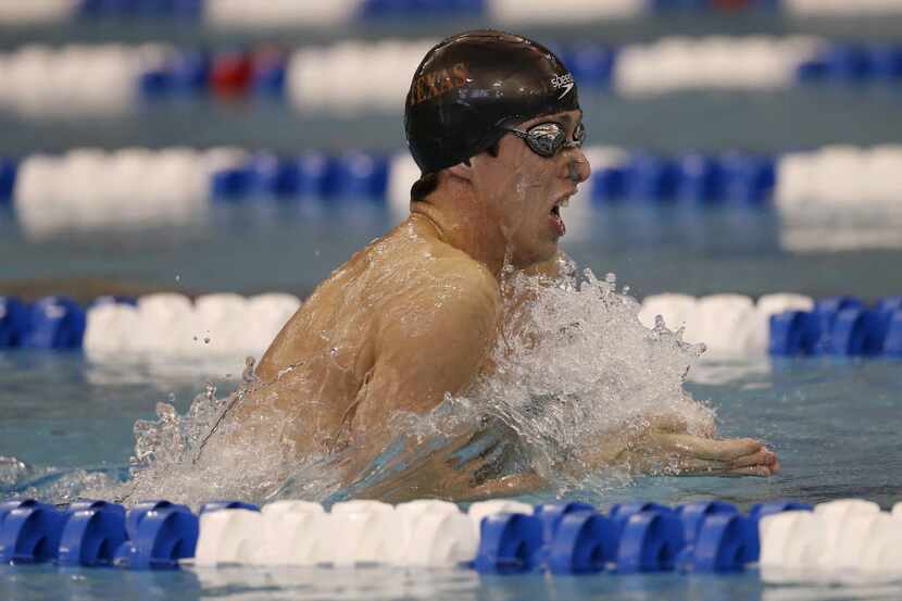 Texas' Will Licon, pictured during the 2016 NCAA championships, helped the Longhorns win...