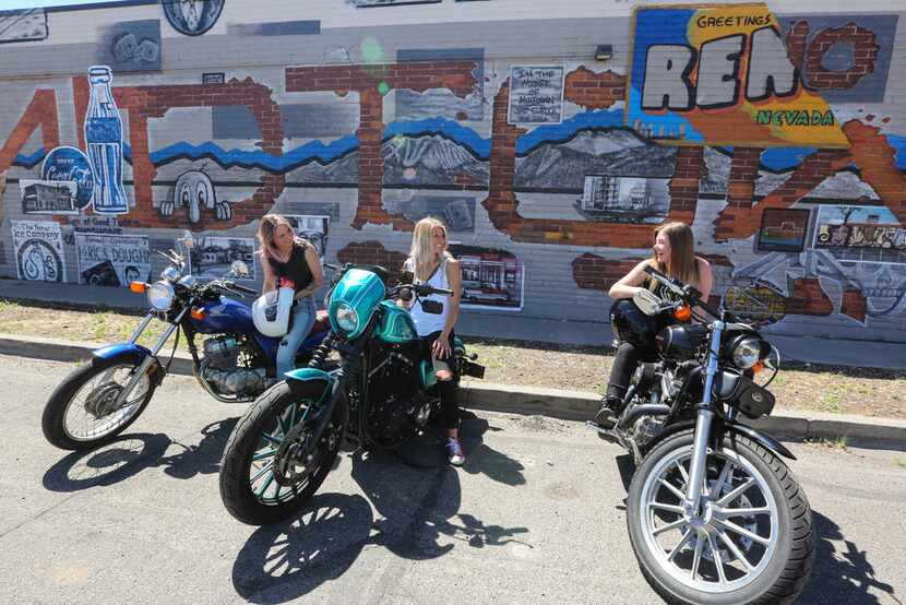 Motorcyclists convene in Reno's Midtown District, which offers a diverse jumble of...
