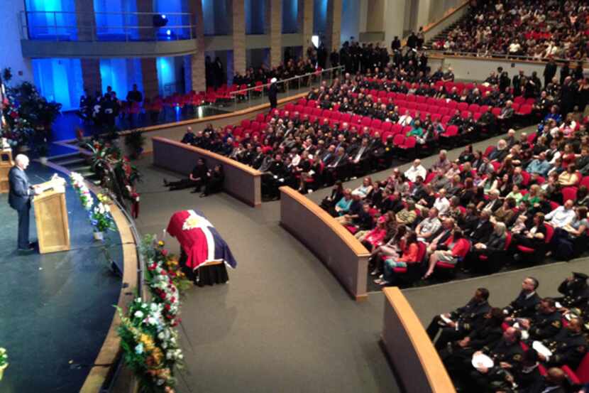 Dallas Fire-Rescue Officer William Scott Tanksley funeral was held at the Performing Arts...