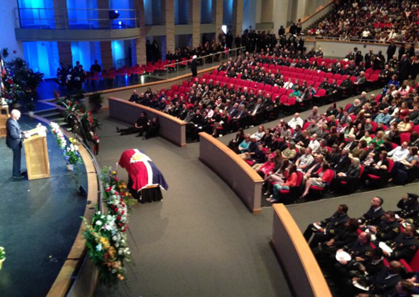 Dallas Fire-Rescue Officer William Scott Tanksley funeral was held at the Performing Arts...