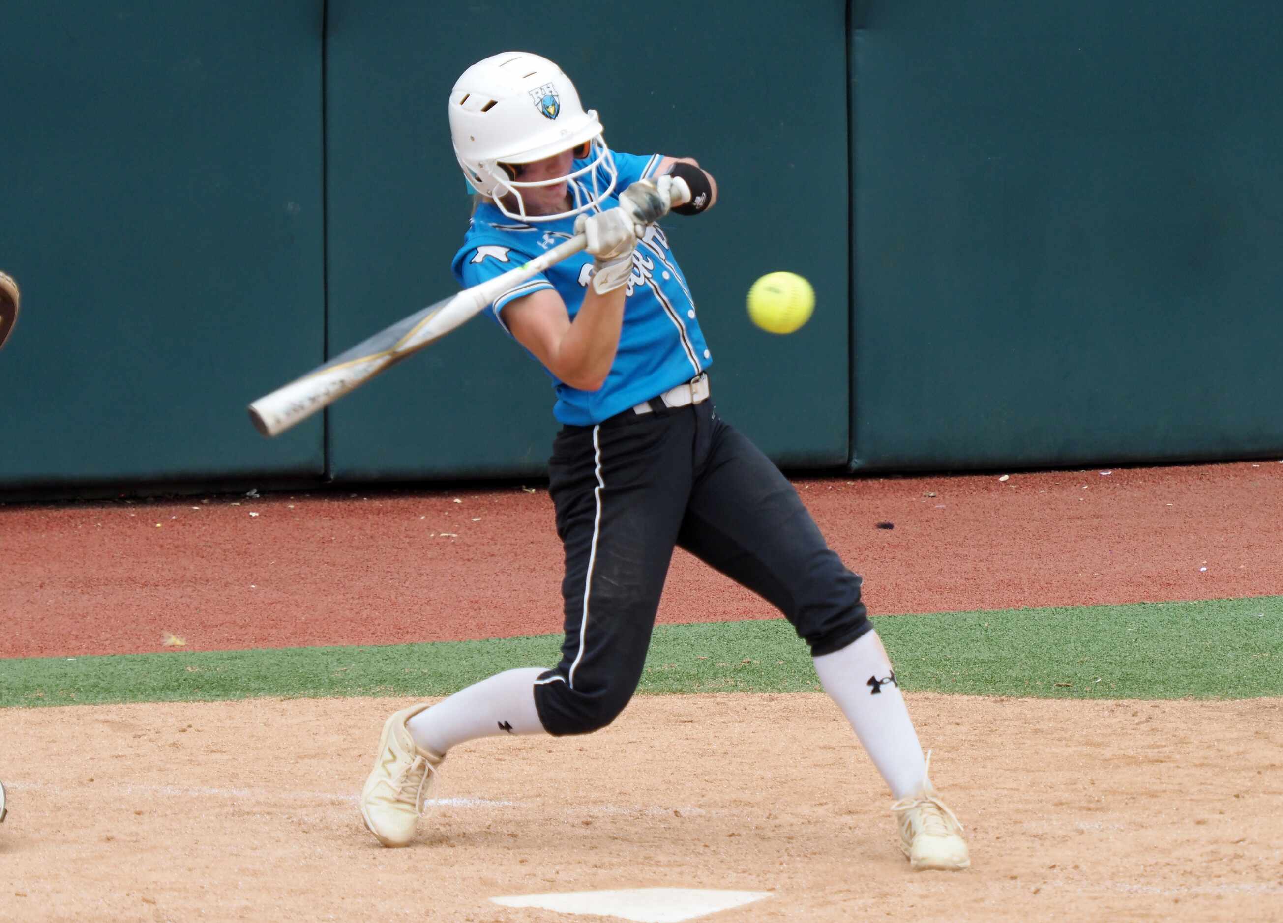 Prosper Rock Hill batter Jolie Maran hits the ball against Montgomery Lake Creek in the...