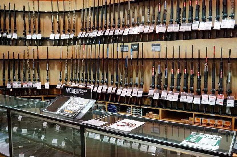 The gun department in a Dick's Sporting Goods Field & Stream store in Arlington, Va. on...