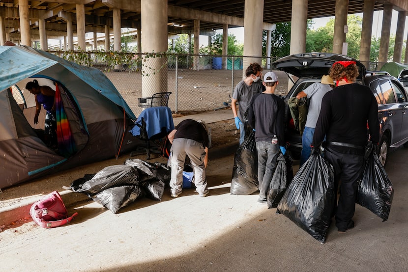 Social-justice activists helped a couple, who has lived in this tent for more than a year...