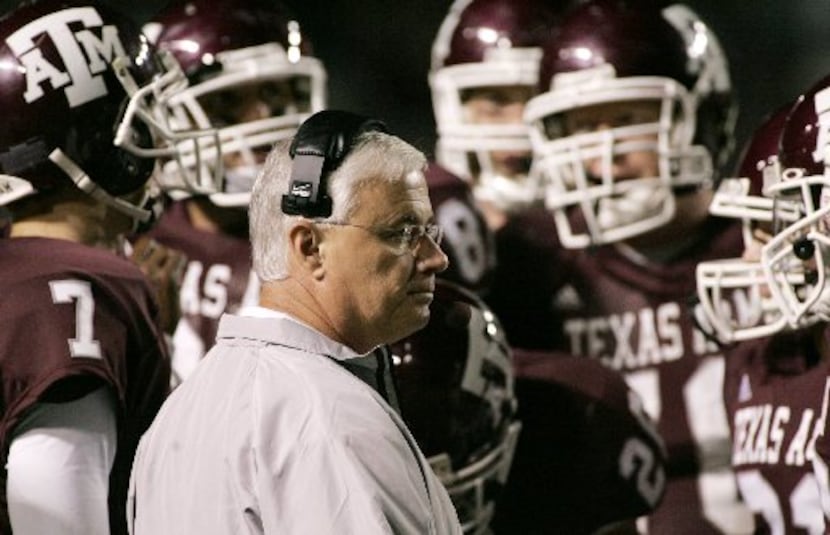 FILE - Texas A&M head coach Dennis Franchione is pictured during a game against Kansas on...