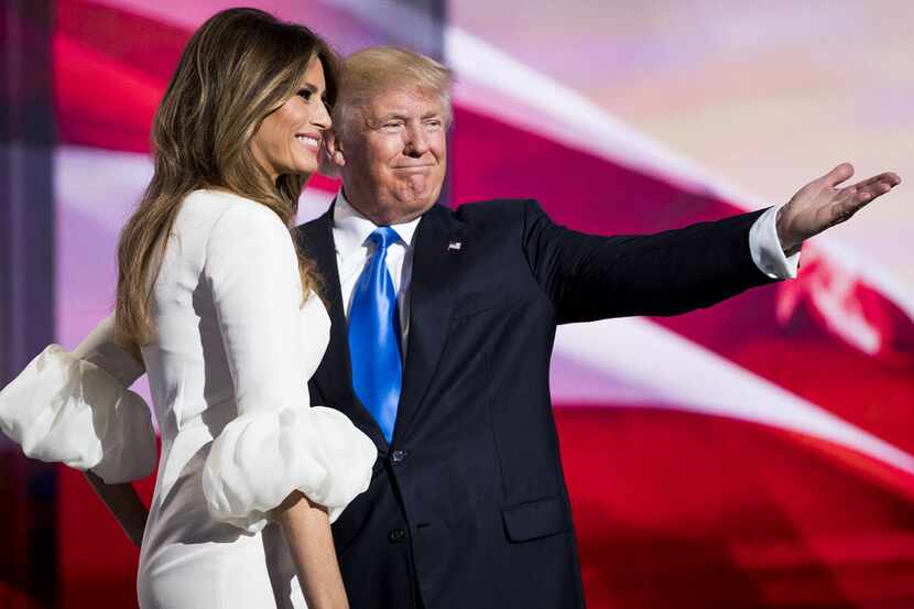 Donald Trump introduced his wife, Melania, before she addressed the second session of the...