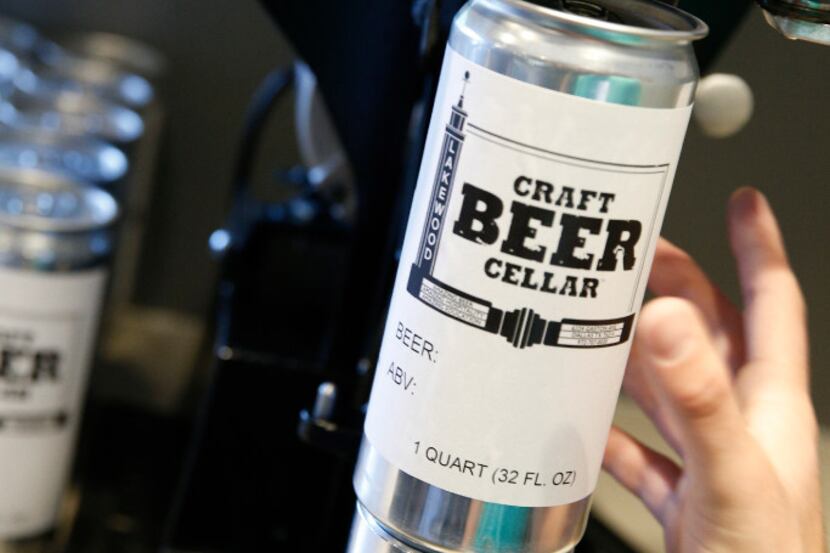 Craft Beer Cellar is one of several local bars to sell crowlers, "can growlers" filled with...