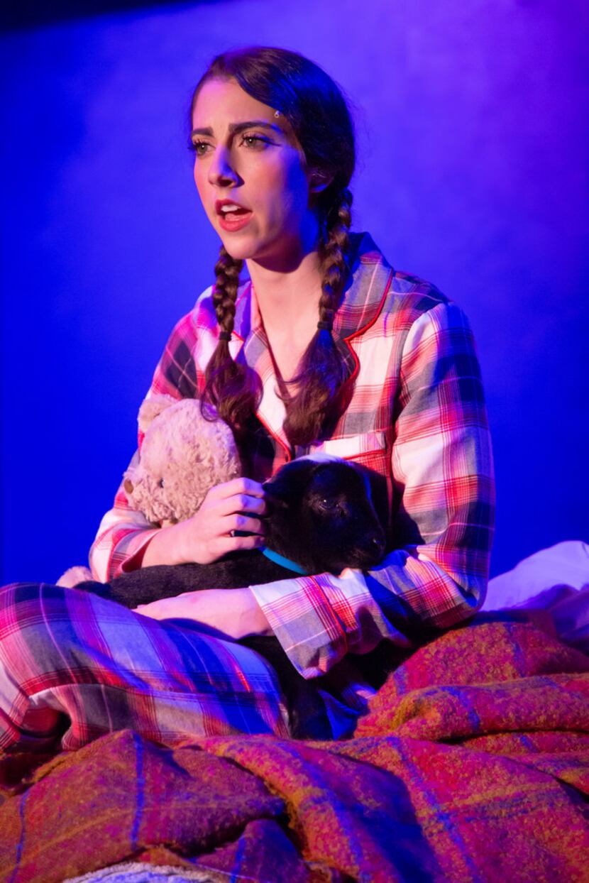 Kimberly Pine, playing Louise, sings the song, "Little Lamb,"  to a real lamb (played by...