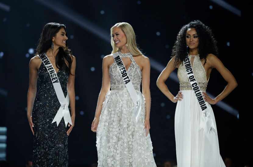 From left: Miss New Jersey USA Chhavi Verg, Miss Minnesota USA Meridith Gould and Miss...