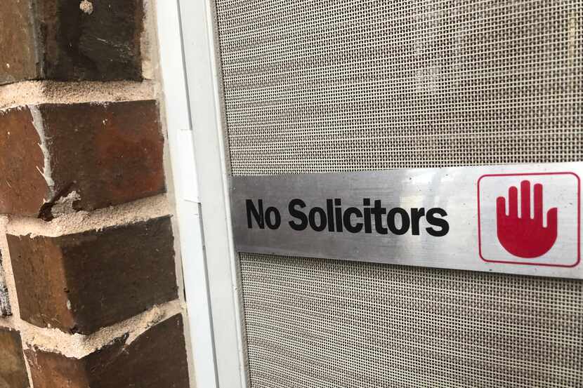 Despite this no soliciting sign on Watchdog Dave Lieber's front door, S.W.A.T. Roofing,...