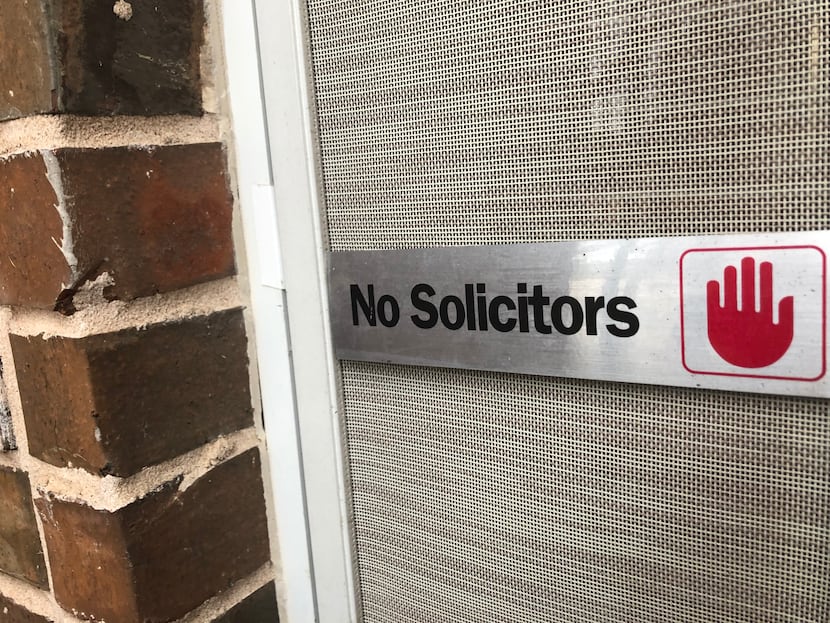 Despite this no soliciting sign on Watchdog Dave Lieber's front door, roofers and solar...