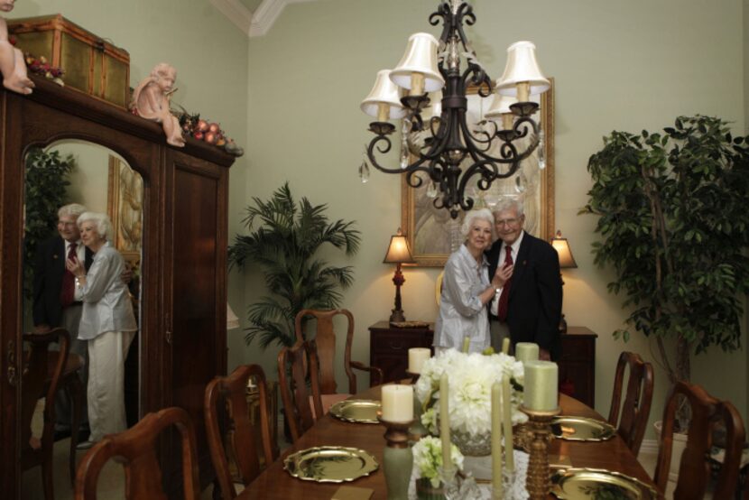 Beverly Bess and Wyatt Skaines pictured at her home on July 7, 2013 in McKinney.The two met...