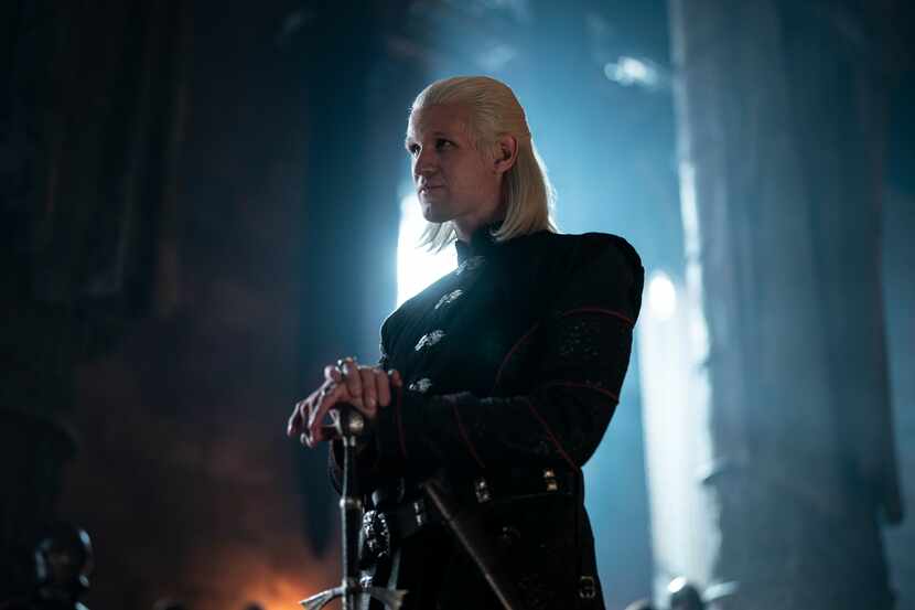En esta imagen cortesía de HBO Max, Matt Smith como Daemon Targaryen en una escena de la...