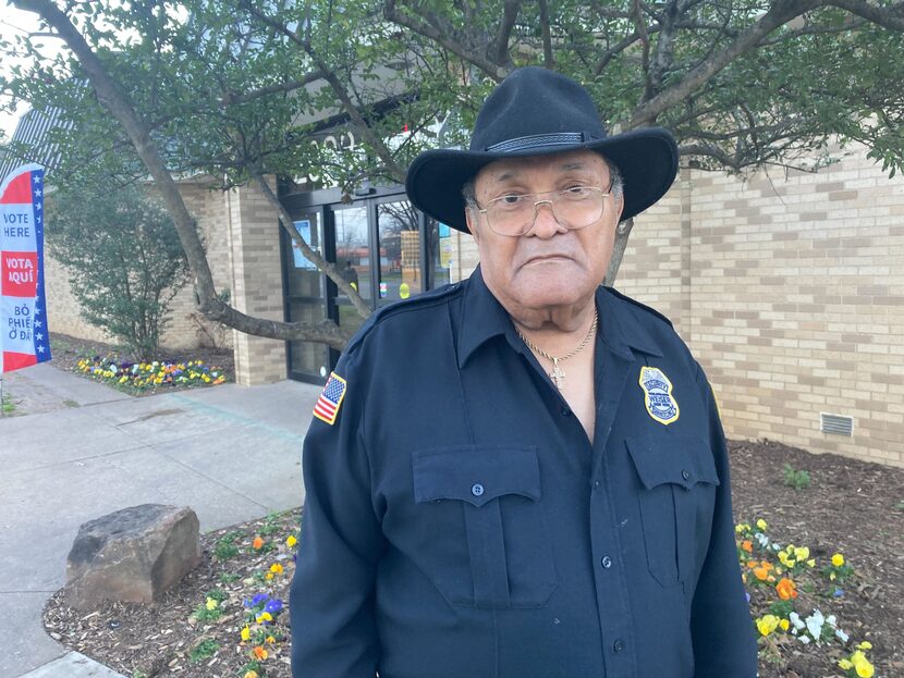 Lucellus Miller voted Tuesday at the Martin Luther King Jr. branch of the Dallas library.