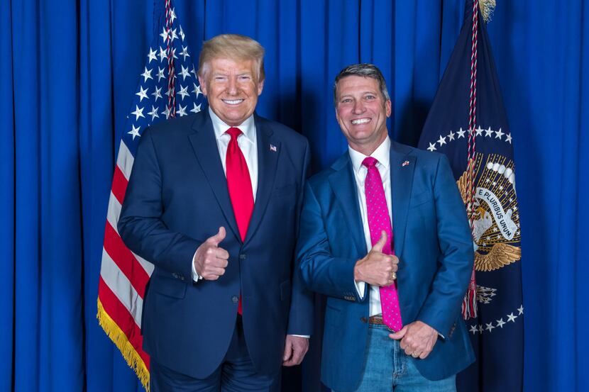 Pres. Donald Trump and Dr. Ronny Jackson. Jackson is a Republican running for election to...