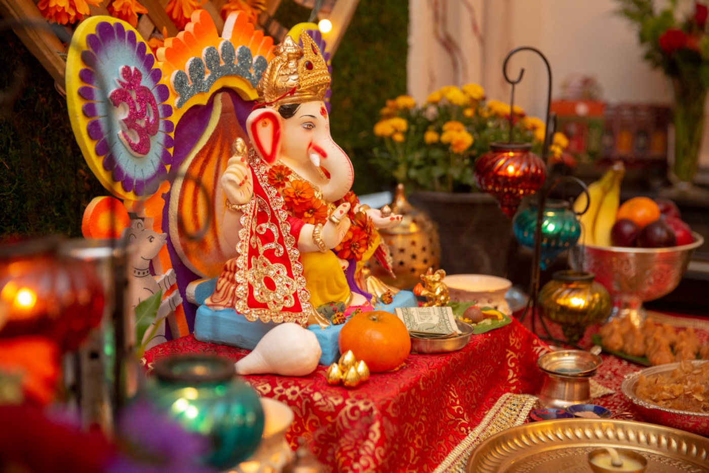 The Ganesha is on display at Sapna Punjabi-Gupta's Ganesha Chaturthi celebration.