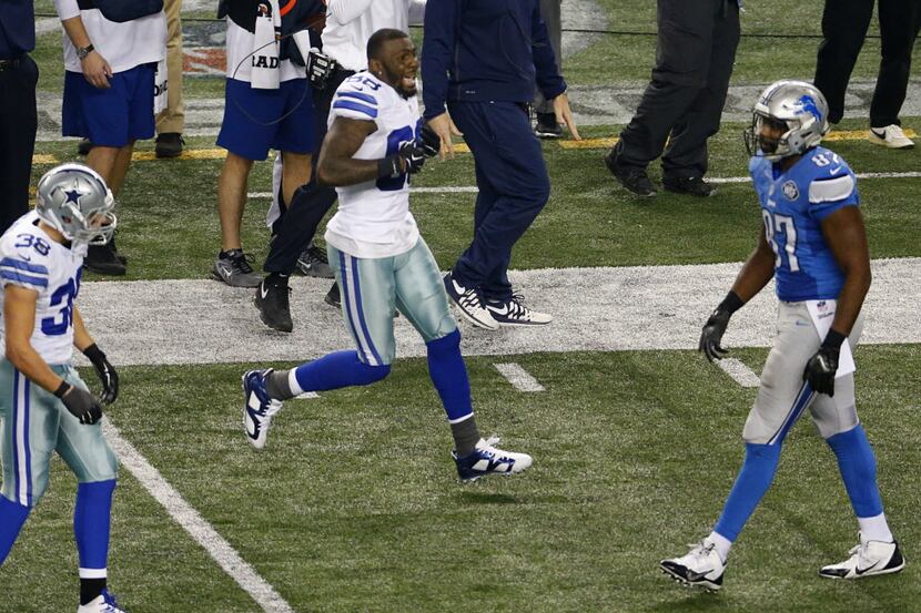 Dallas Cowboys wide receiver Dez Bryant (88) runs onto the field to contest an interference...