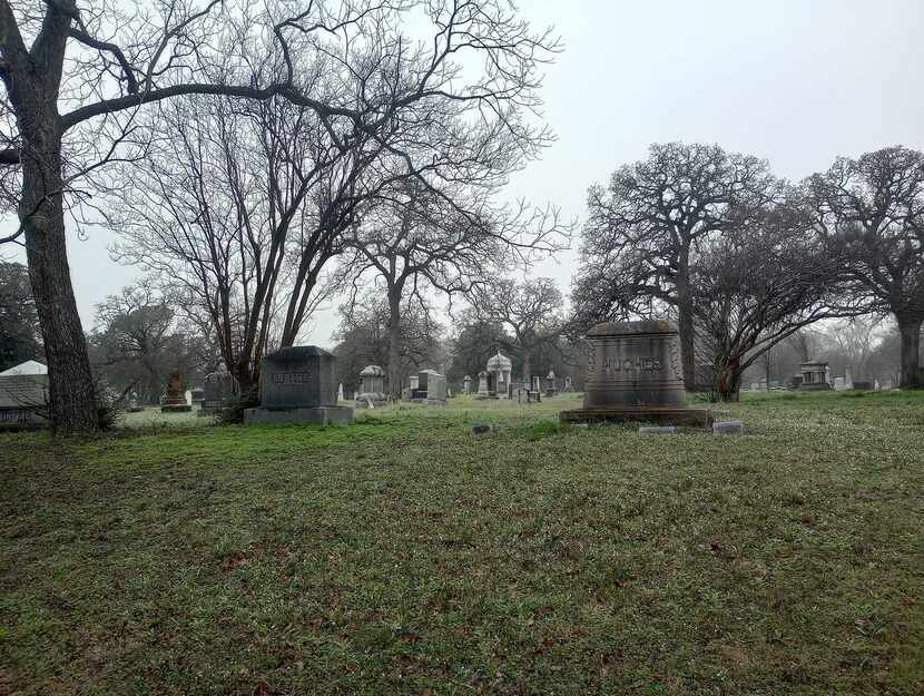 A foggy morning at Oakland Cemetery on March 7 as administrator Monica Newbury prepared to...