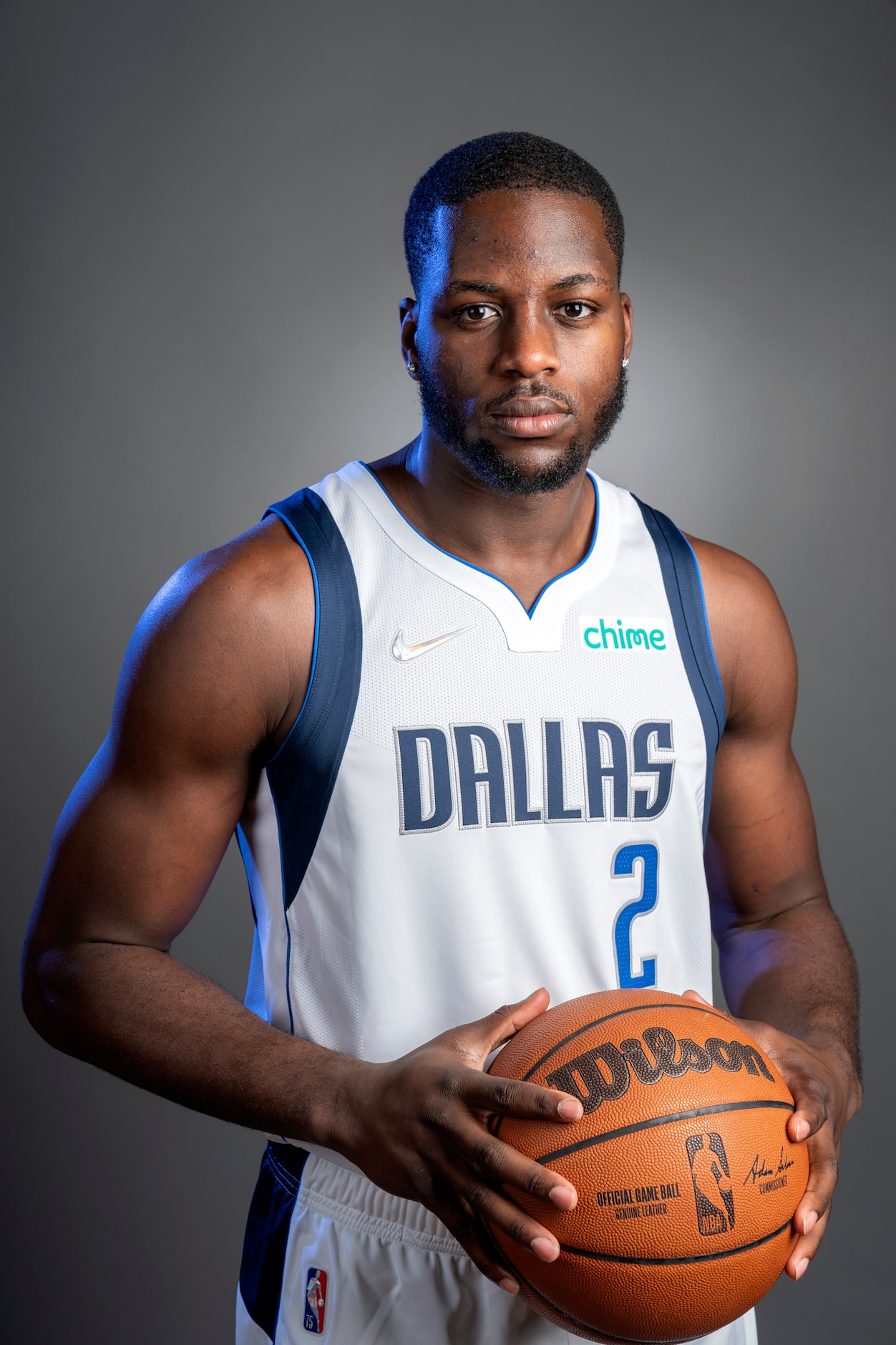 Dallas Mavericks forward Eugene Omoruyi (2) poses for a portrait during the Dallas Mavericks...