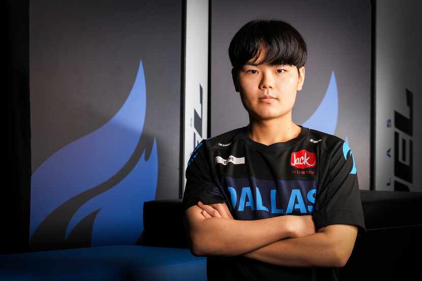 Dallas Fuel support player Han "ChiYo" Hyeon-seok photographed on Thursday, April 21, 2022,...