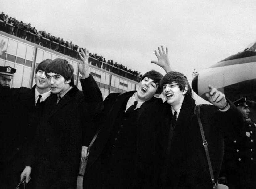 The Beatles arrive at John F. Kennedy Airport in New York on Feb. 7, 1964.