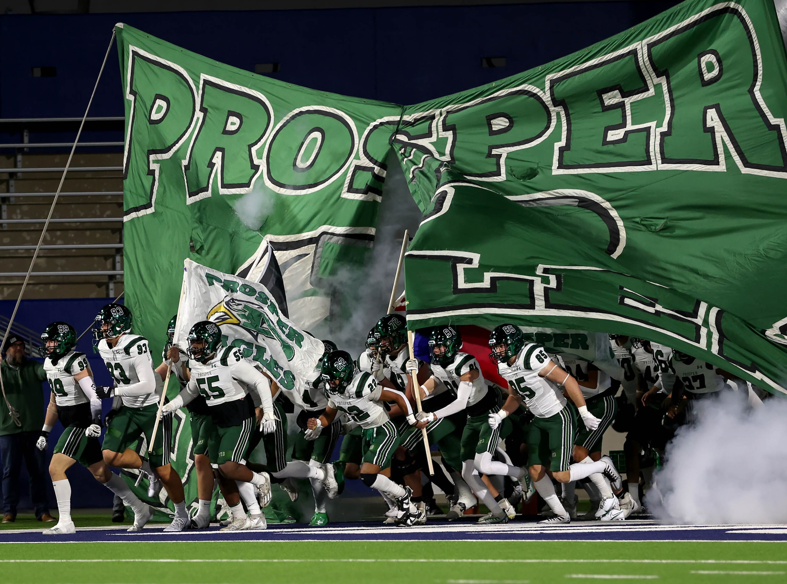 The Prosper Eagles in the field to face McKinney in a District 5-6A high school football...