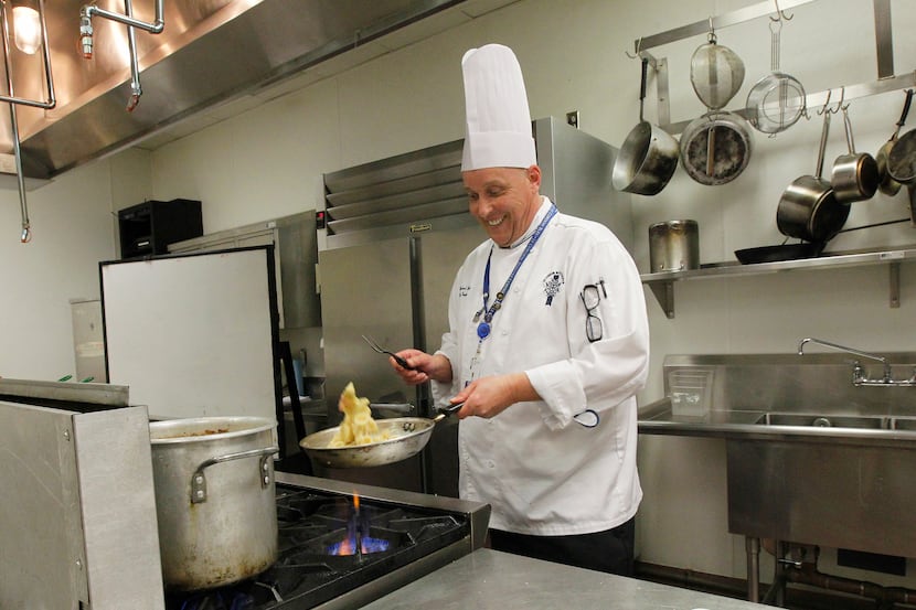 Chef Mike Malloy, who is an instructor at Le Cordon Bleu in Dallas, prepared an orrechiette...