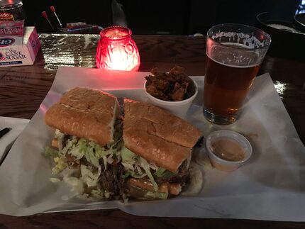 The roast beef po' boy from Twilite Lounge in Fort Worth. It comes served with "debris,"...