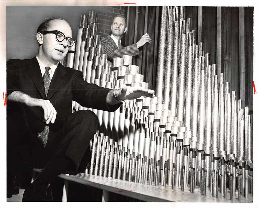 Robert T. Anderson (left) professor of organ and sacred music at SMU, and Donald Gillett of...