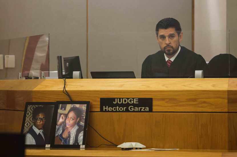 Judge Hector Garza during the sentencing of Ruben Alvarado in Dallas on November 11, 2021....