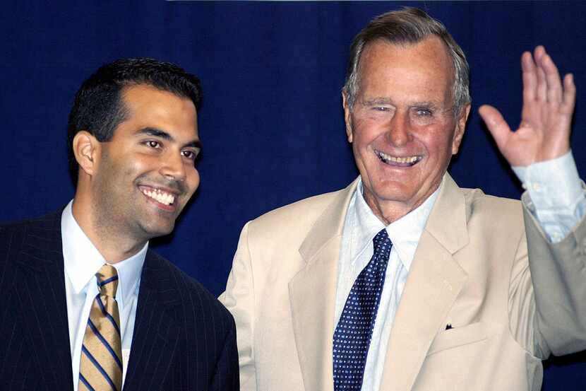 George P. Bush with his grandfather, former President George H.W. Bush, in 2004 