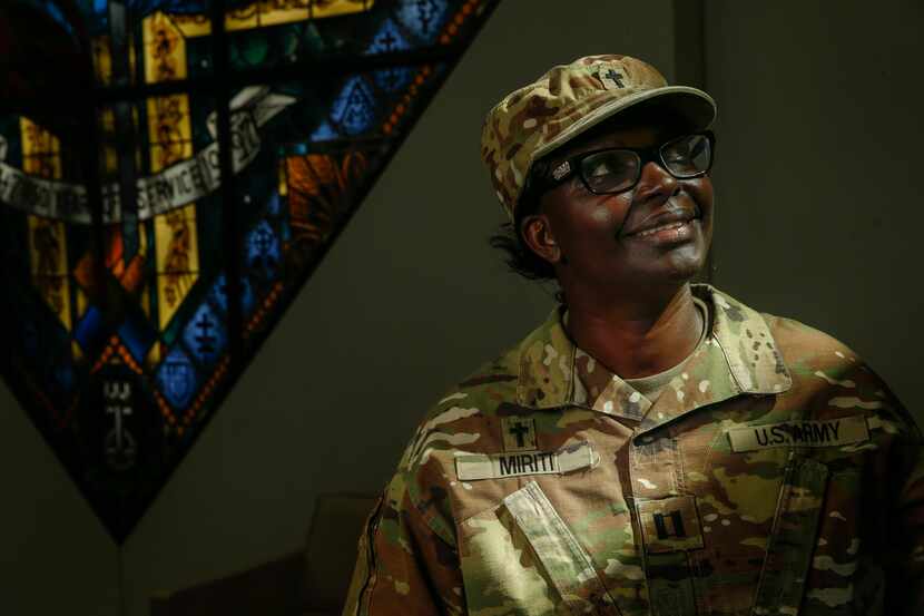 U.S. Army Chaplain Mary Miriti at Lovers Lane United Methodist Church, which was her first...