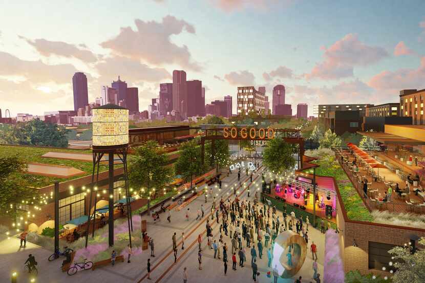 Plans for the mixed-use SoGood development south of downtown Dallas include retail,...