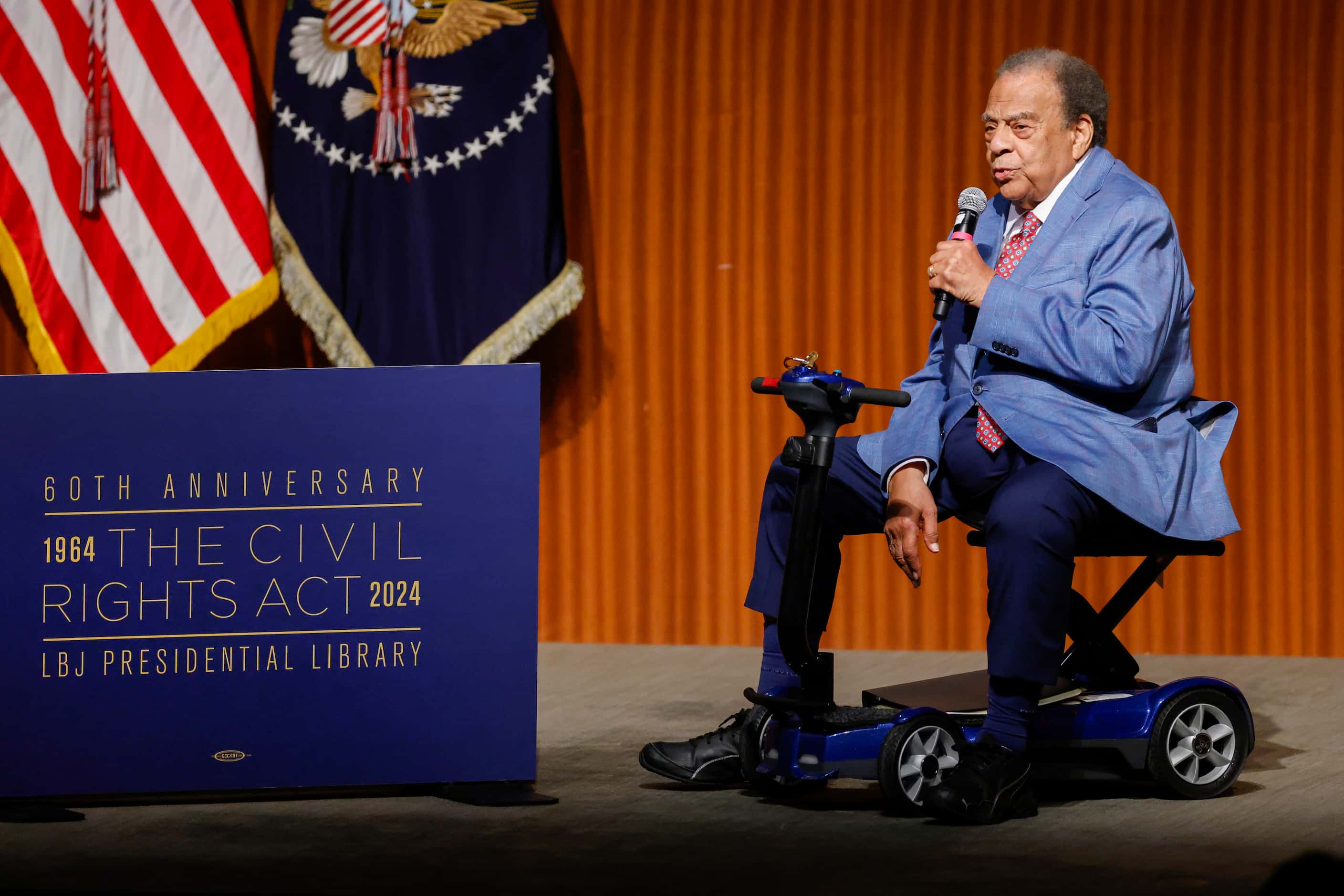 Ambassador Andrew Young introduces President Joe Biden during an event commemorating the...