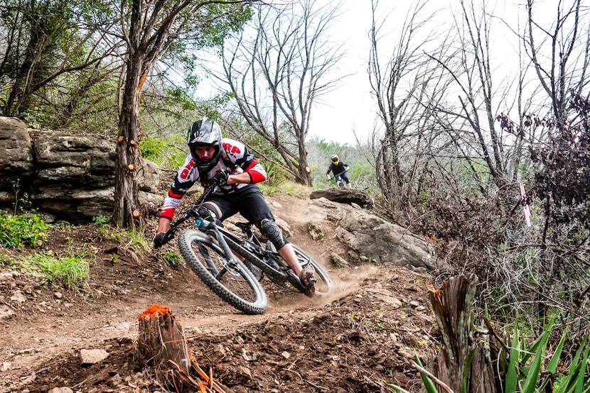 Riders on Spider Mountain Bike Park