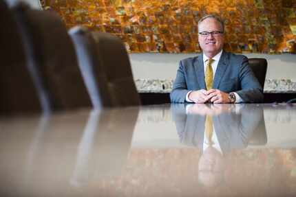 Jim Hinton, the new CEO of Baylor Scott and White Health System, poses for a portrait in a...