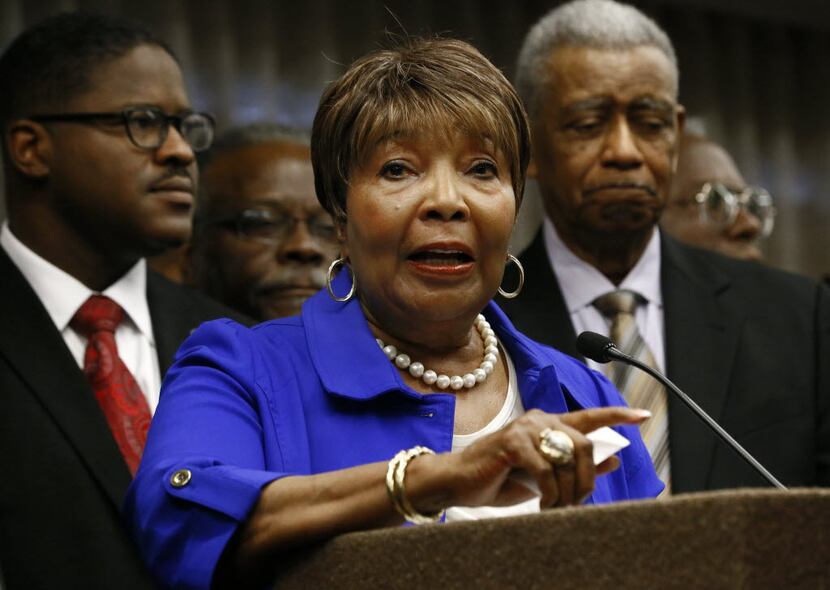 A file photo of Congresswoman Eddie Bernice Johnson from a press conference in Dallas on...