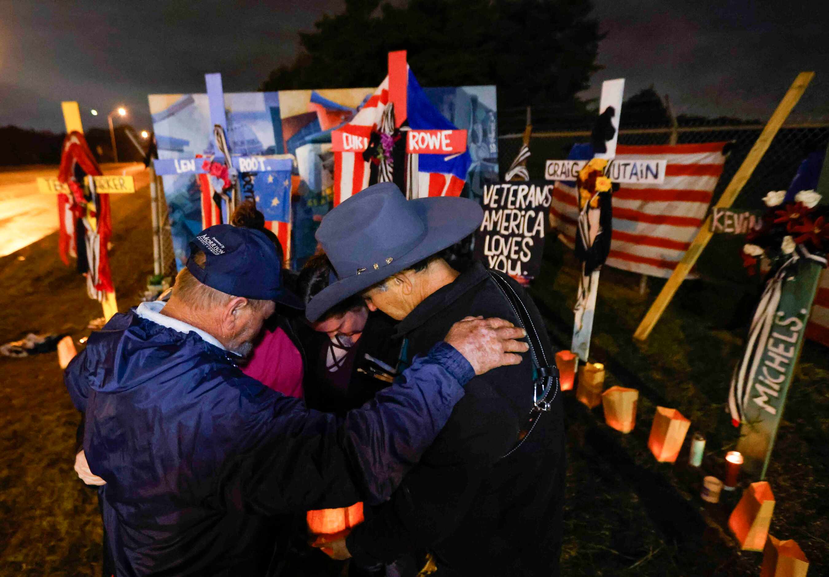 David Coleman, left, his wife Diane Holley, both of Hutchins, along with his daughter...