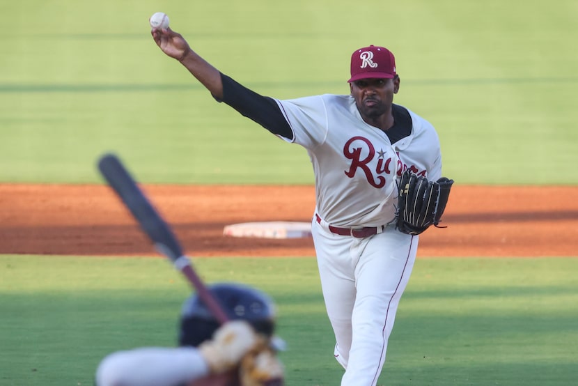 Frisco RoughRiders pitcher Kumar Rocker, one of the top prospects in the Rangers'...