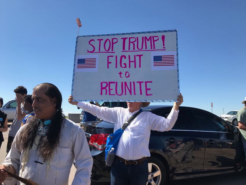 Marchers protest the Trump administration's policy of separating children from their parents...