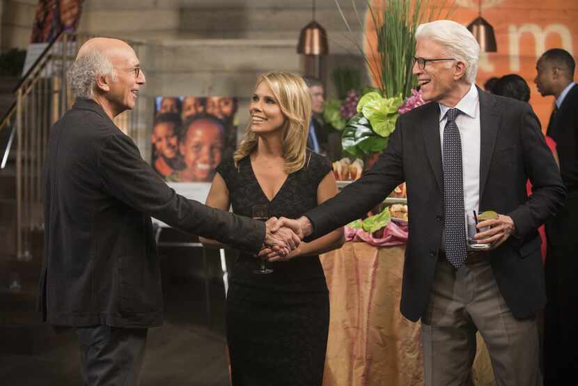 Larry David, Cheryl Hines and Ted Danson in Curb Your Enthusiasm.