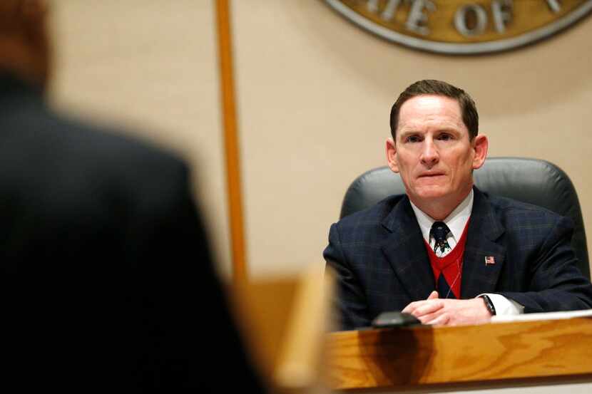 County Judge Clay Jenkins at a commissioners court meeting in Dallas on Dec. 20, 2016. 