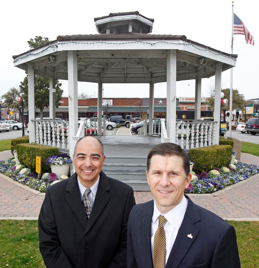 
Carrollton Engineering Director Cesar Molina (left) and Mayor Matthew Marchant pictured...