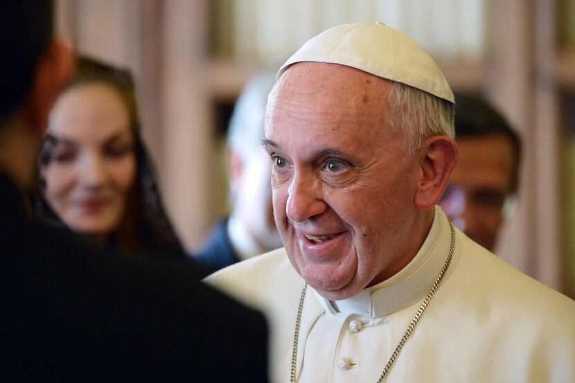 Pope Francis met with Paraguay's President Horacio Cartes during a private audience on...